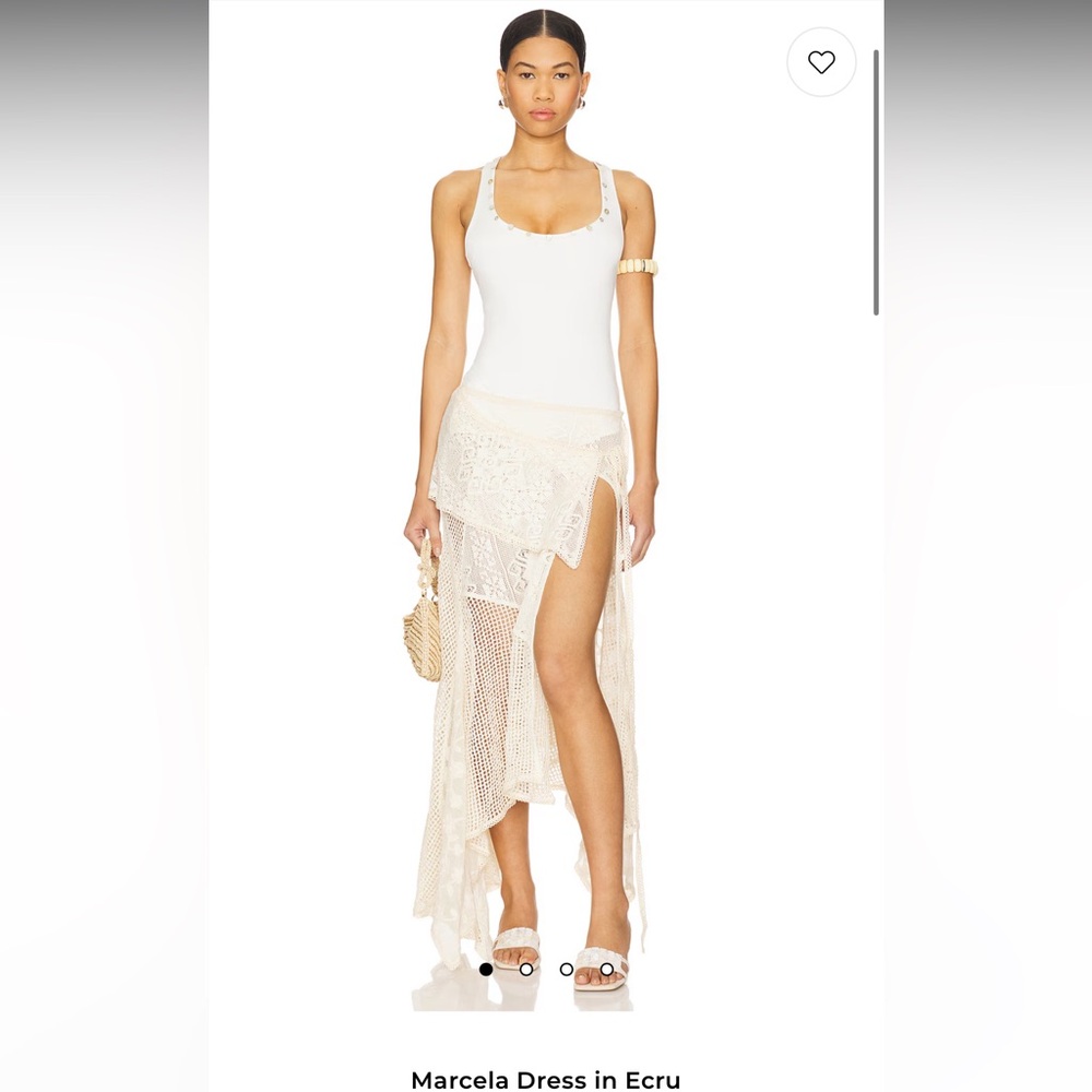 ISO Lace Crochet Beach Wrap Skirt in Cream